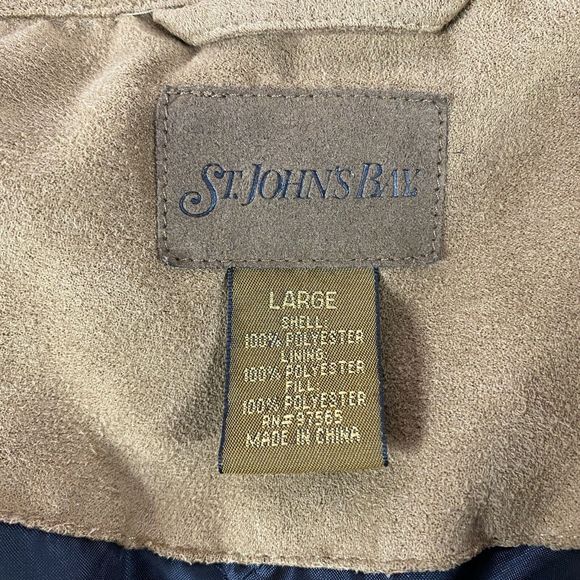 St Johns Bay Mens Large 100% Polyester Brown Button Up Jacket - Picture 5 of 9